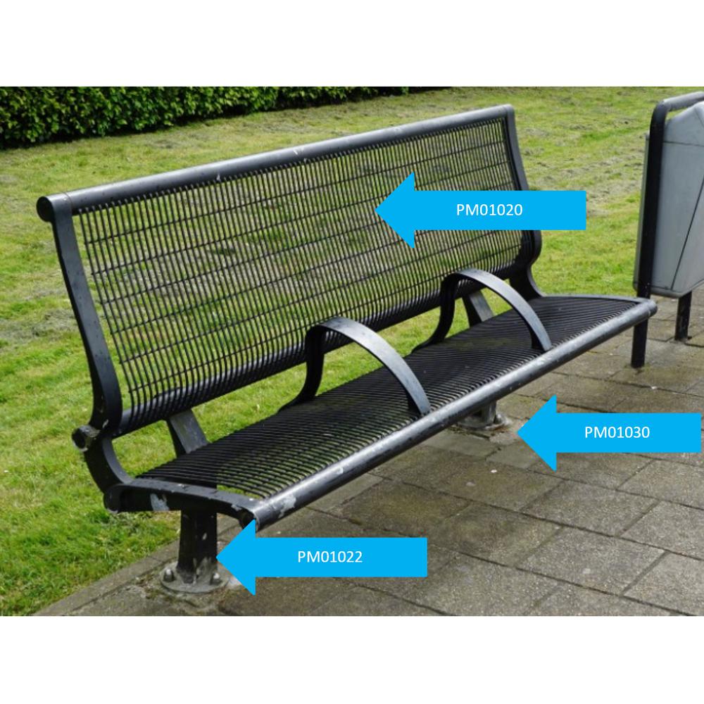Grondsteun v. zitbank C1,2 per bank