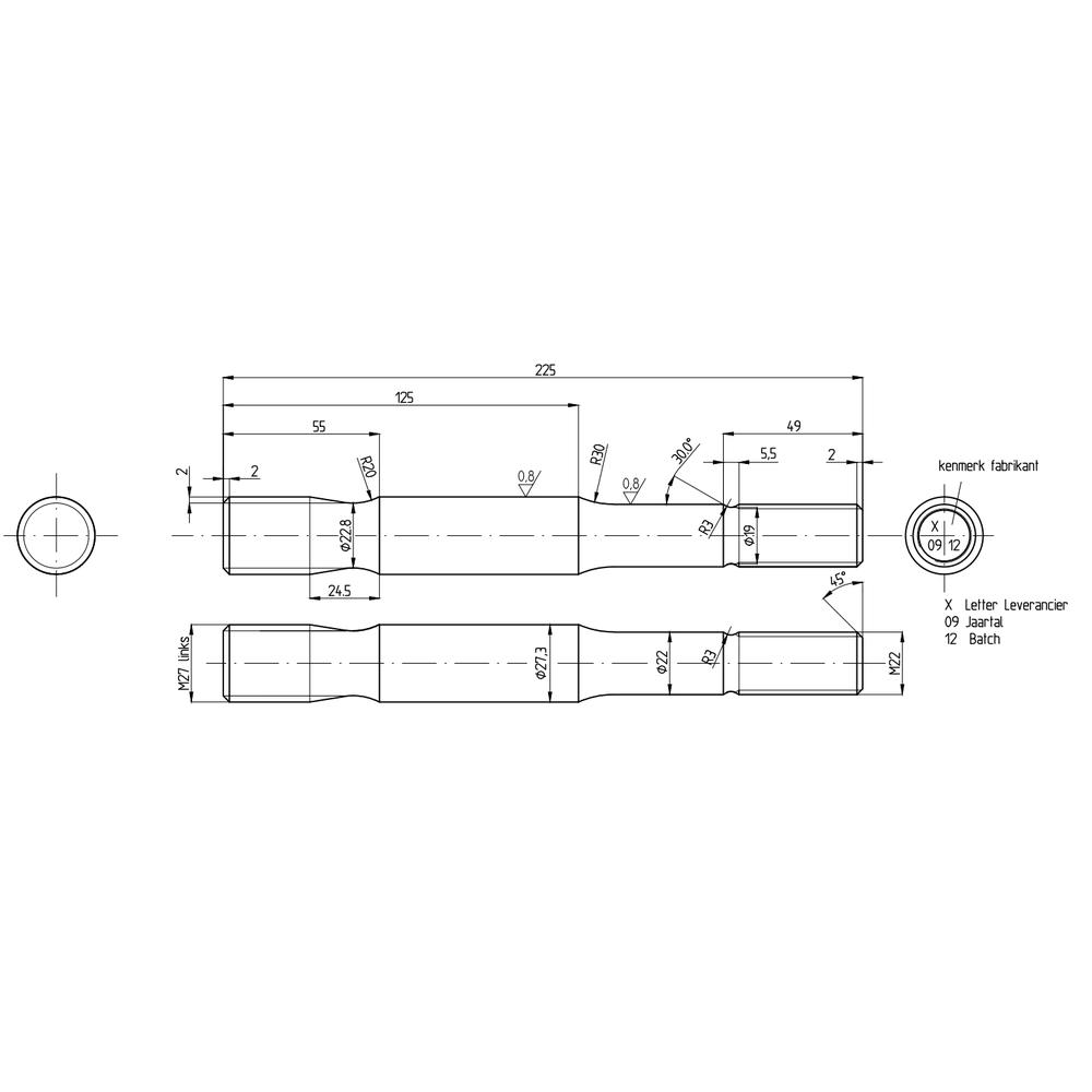 Tapeind,v bev. rail o beton,M27
