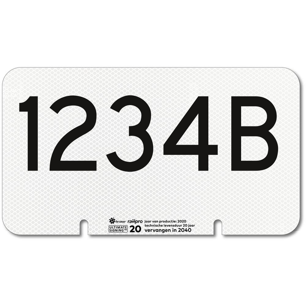 Wisselnummerbord,1-5 tekens,US20,vlak