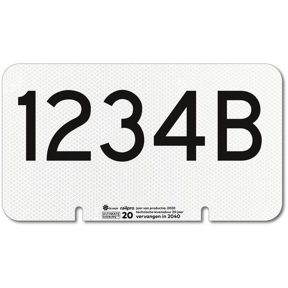 Wisselnummerbord,1-5 tekens,US20,vlak