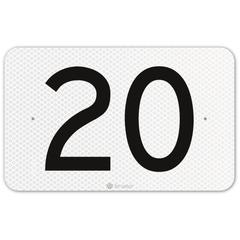 Hectometerbord,hele km,US20,vlak