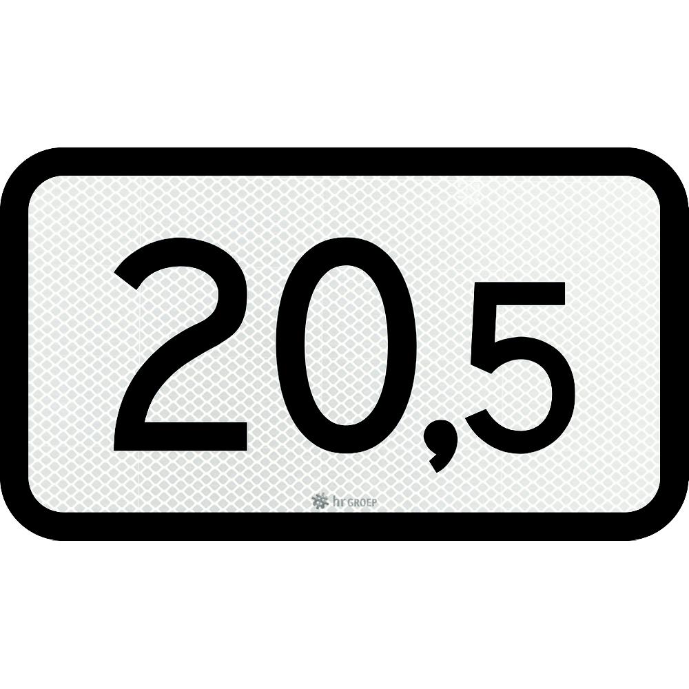 Kilometerbord,1-3 cijfers,500mm,US20,DOR