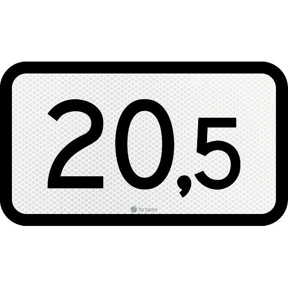 Kilometerbord,1-3 cijfers,500mm,US20,DOR