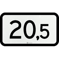 Kilometerbord,1-3 cijfers,500mm,US20,DOR