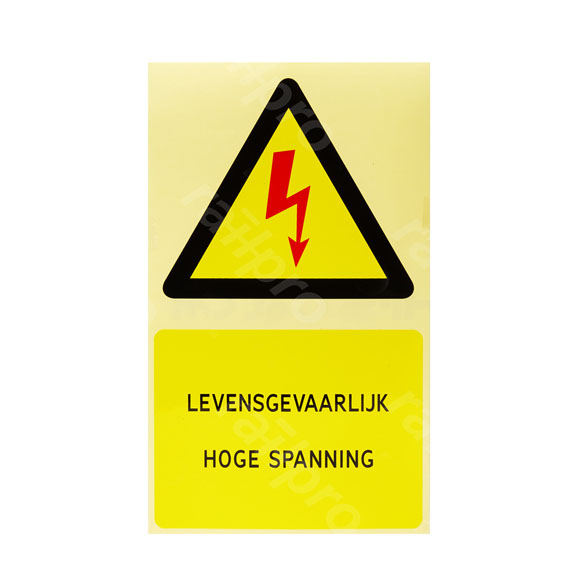 Sticker,'HOOGSPANNING', △ 200mm
