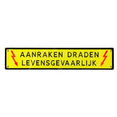 Bord,'AANRAKEN DRADEN',420x85mm